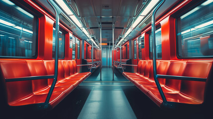 interior on an empty passenger train 
