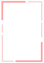 ピンクの途切れた線の縦長フレーム