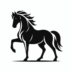 Obraz na płótnie Canvas horse silhouette vector illustration White Background, icon, farm animal Template