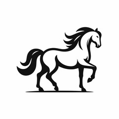 Fototapeta na wymiar horse silhouette vector illustration White Background, icon, farm animal Template 