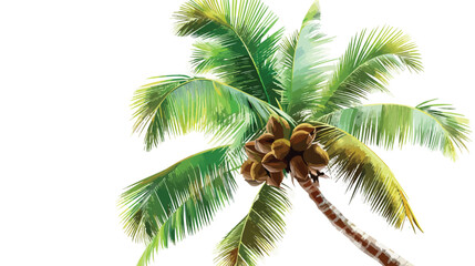 Fototapeta na wymiar Exotic tropical Coco nut high detailed palm tree isolated