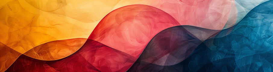 Abstract colorful wave patterns with vibrant textured brush strokes, Psychology emotions calming creative layers of curves