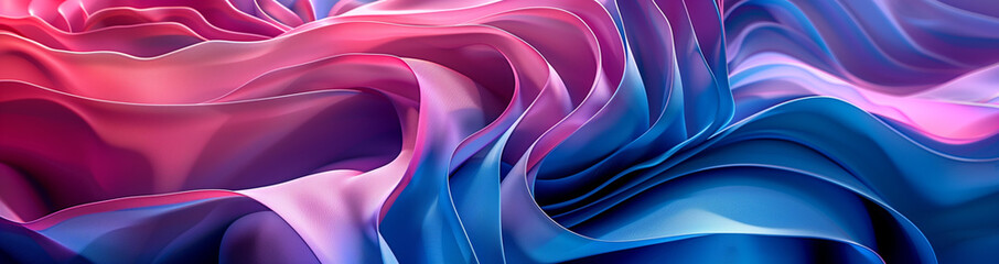 Flowing trans pride flag silk waves in pink blue and purple, fluid satin texture, transgender non-binary colors concept