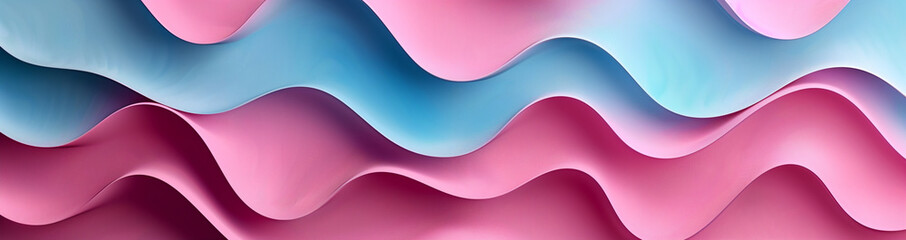 Wavy abstract pink blue layers background, Gender fluid gradient concept in transgender pride trans flag non-binary colors - obrazy, fototapety, plakaty