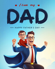 Illustration of a child celebrating Father’s Day with love and joy