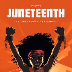 Juneteenth Free-ish Since June 19, 1865. Freeish Design of Banner. Black Lives Matter. Juneteenth Independence Day. Freedom or Emancipation day - obrazy, fototapety, plakaty