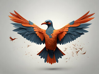 Obraz premium illustration of an illustration of a bird. bird, parrot, animal, vector, nature, illustration, flying, wing, feather, silhouette, beak, eagle, tropical, dove,Ai generated 