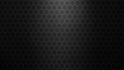 Closeup view of the black geometric hexagon - obrazy, fototapety, plakaty