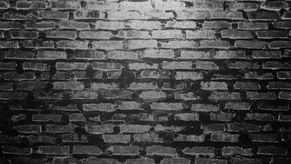 Closeup view of the black brick wall pattern