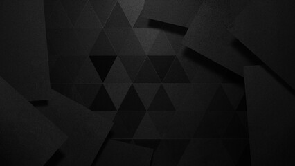 Mockup dark abstract graphic design shape for background, monochrome mosaic material template.