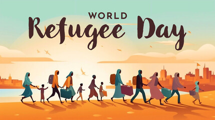 Refugee Day Poster Design - obrazy, fototapety, plakaty