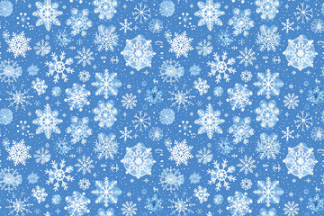 blue snowflake pattern on a winter themed background