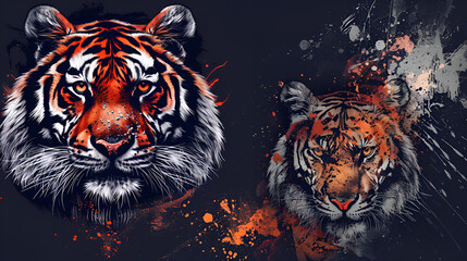 Tiger t-shirt design, generative Ai