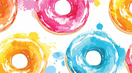 Four round Rings. Donut shapes. Different colors