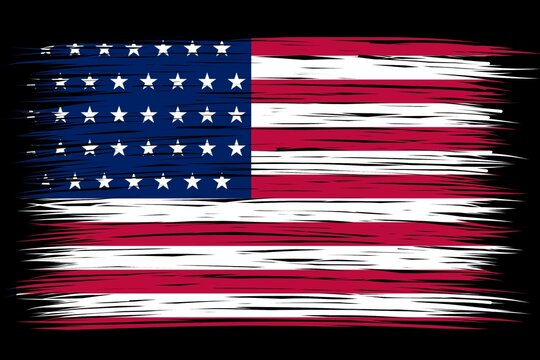 brush flag United States of America transparent background, usa brush flag design template element png transparent