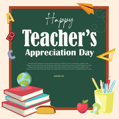 Vector illustration editable teacher appreciation day post banner template