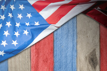 Closeup view of the American flag