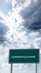 Road sign with Congratulations text - 787867521