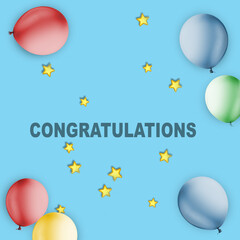 Colorful balloons with Congratulations text - 787867565