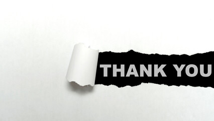 Ripped paper with Thank You text - 787867934
