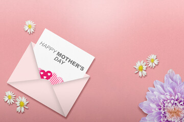 Letter with Happy Mother's Day text - obrazy, fototapety, plakaty