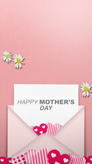 Letter with Happy Mother's Day text - obrazy, fototapety, plakaty