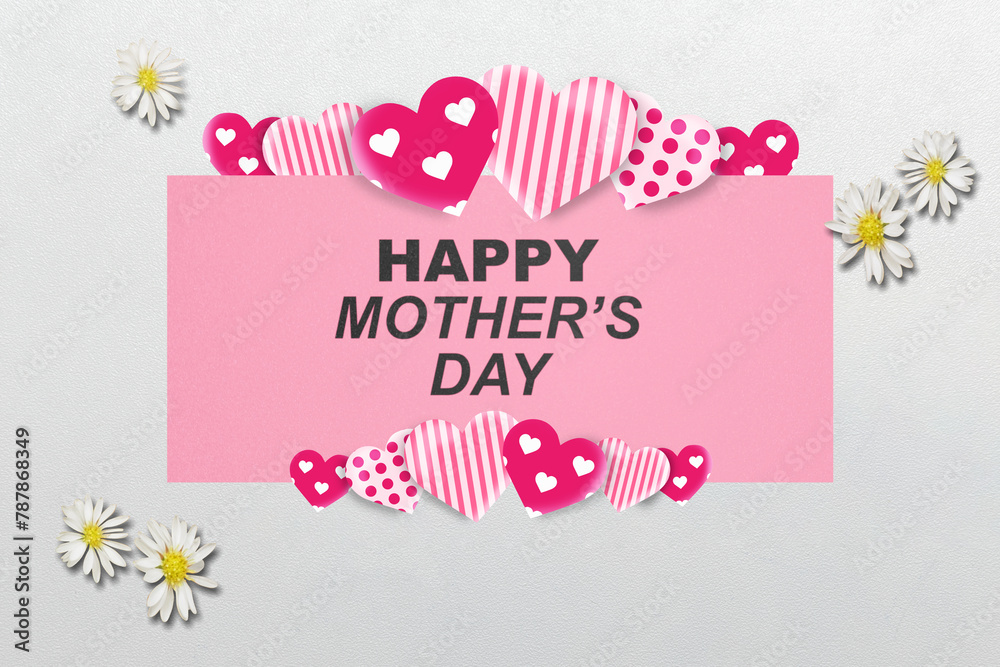 Sticker Greeting card with Happy Mother's Day text