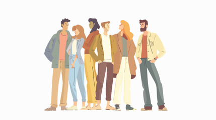 Group of men and women. Friends or coworkers are stan - obrazy, fototapety, plakaty