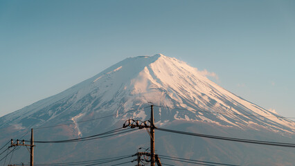 View of  close up Mount Fuji from lake Kawaguchiko, Yamanashi Prefecture, Japan - 787869938