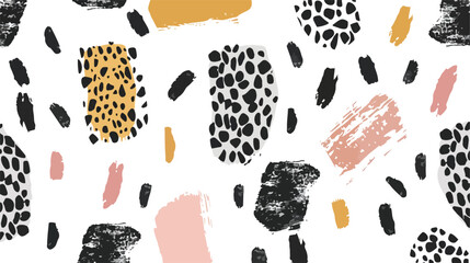 Hand drawn Dots. Different shapes. Leopard fur style.
