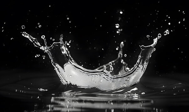 Splashing water on a black background. water splash refreshing black background