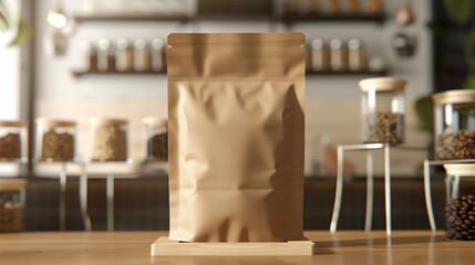 Kraft paper for coffee bean sales mock-up