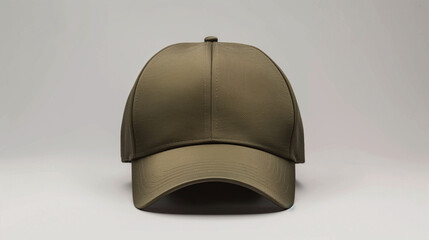 Light olive baseball cap on gray background for mock-up
