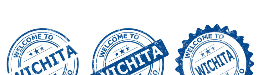 welcome to Wichita blue old stamp sale	
