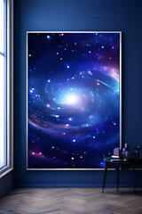 space painting hanging on wall 