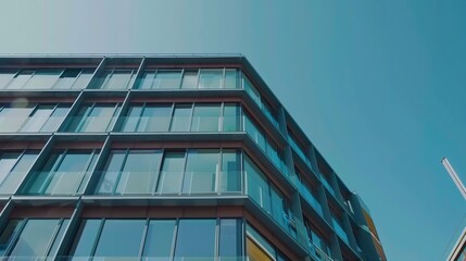 tall modern building in the photo from below generative ai