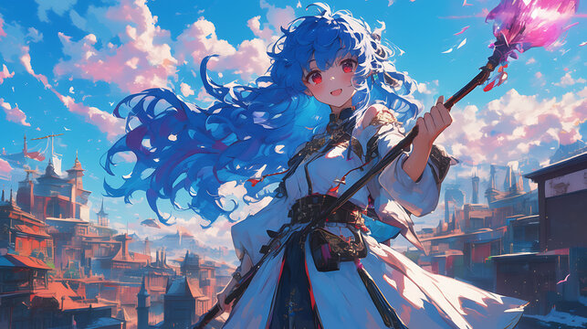 ファンタジーゲームの女の子　AI