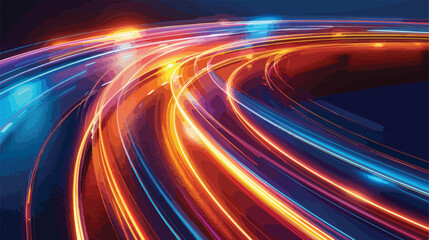 Light speed car trails with motion blur effect vector