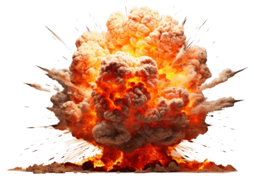 PNG  Nuclear explosion bonfire destruction aggression.