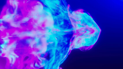 Purple energy glowing magic waves high tech digital iridescent with light rays lines and bokeh energy particles. Abstract background