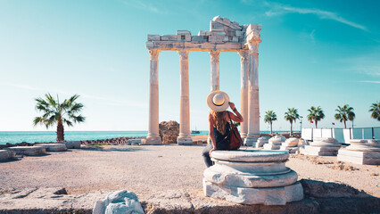 Temple of Apollo ancient ruins- tour tourism in Turkey, Antalya, Side