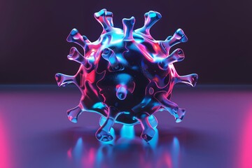 HIV virus on isolated background , 3d render , futuristic background