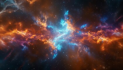 A stunning and detailed galaxy with vibrant colors, stars, nebulae, smoke, dust clouds, creating an enchanting cosmic background for design projects - obrazy, fototapety, plakaty