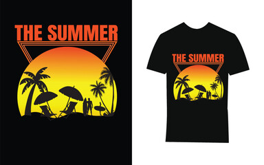 summer t-shirt design vector illustration, Summer T Shirt Vector Art,