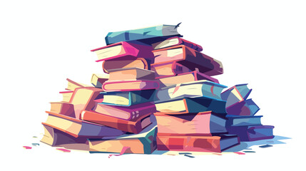 Read more books. Isolated stack of books. Pile of col - obrazy, fototapety, plakaty