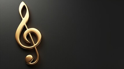Gold Music Clef on black background