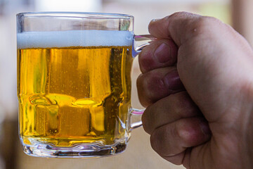 Glass of beer in Laos