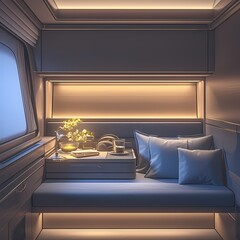 Elegant Ocean Liner Interior Showcasing Luxury and Tranquility