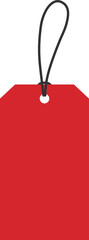 Blank red price tag. flat design illustration.