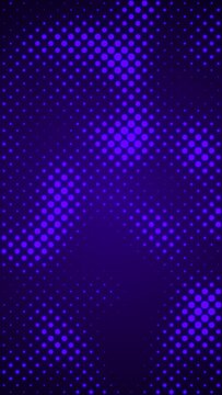 Abstract glowing blue color halftone motion background. Moving dots seamless loop. Abstract animated dot texture background.